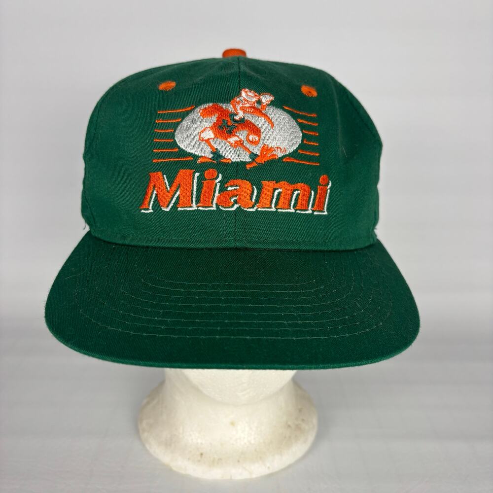 Vintage Miami Hurricanes Banned Sebastian Logo #1 Apparel NWT Snapback Hat